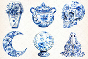 Blue Floral Halloween PNG, an Illustration by Libby Wishes (Thumbnail 5 of 6)