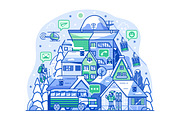 Skiing Resort Web Illustrations, a Sport Illustration by Alex Krugli (Thumbnail 7 of 15)