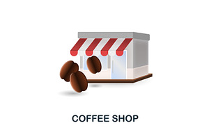 Coffee Shop Icon. 3d Illustration