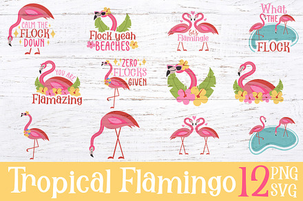 Summer Tropical Flamingo - PNG & SVG