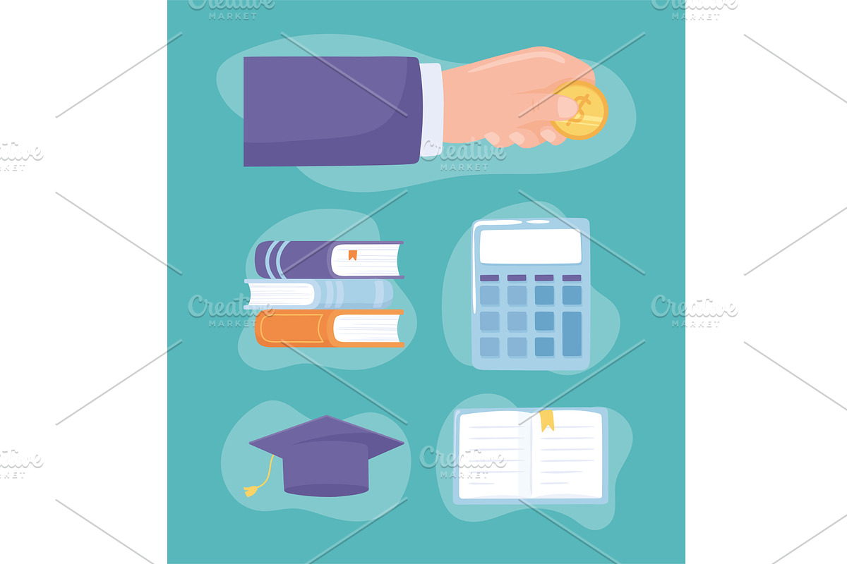 education invest cartoon, an Object Illustration by studiogstock