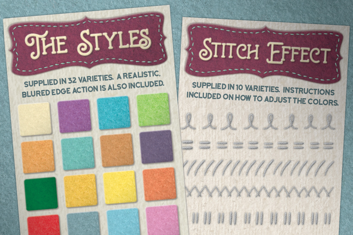 Felt Craft - Stitches Styles & More, a Layer Style Add-On by The Artifex Forge (Photo 5 of 5)