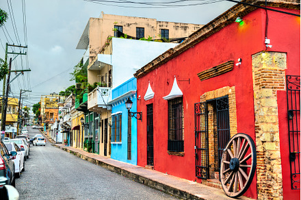 Colorful colonial houses in Santo, an Architecture Photo by Leonid Andronov