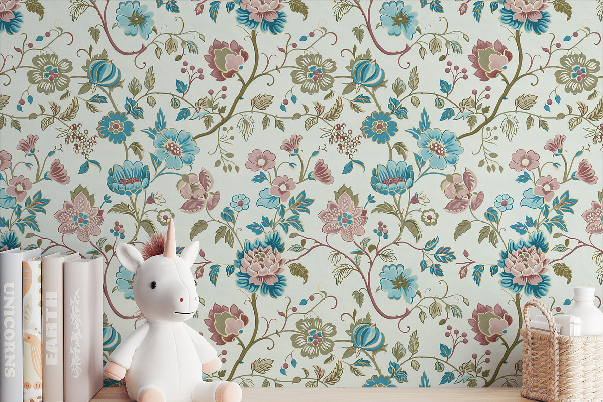Chinoserie Floral Seamless Pattern, a Pattern Graphic by Olya Creative (Photo 4 of 11)