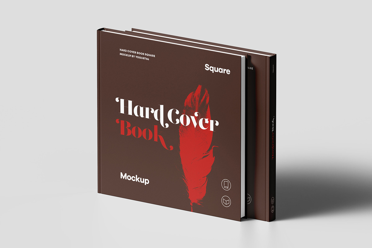 Hard Cover Square Book Mock-up, a Books & Magazine Mockup by Yogurt86 (Photo 16 of 19)