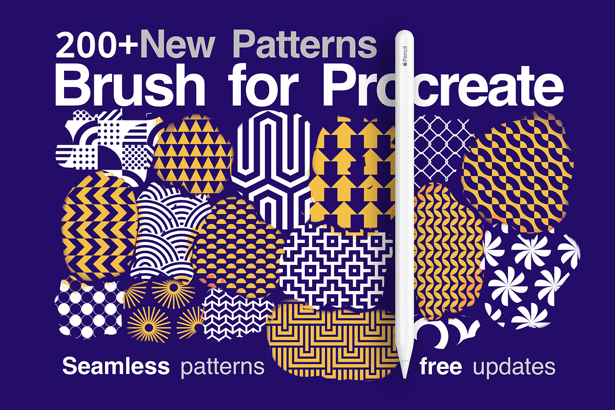 Geometric Patterns 200 for Procreate, a Brush Add-On by David is Creative (Photo 1 of 8)