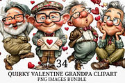 Quirky Valentine Grandpa Clipart, an Illustration by Craft Nest (Thumbnail 1 of 8)