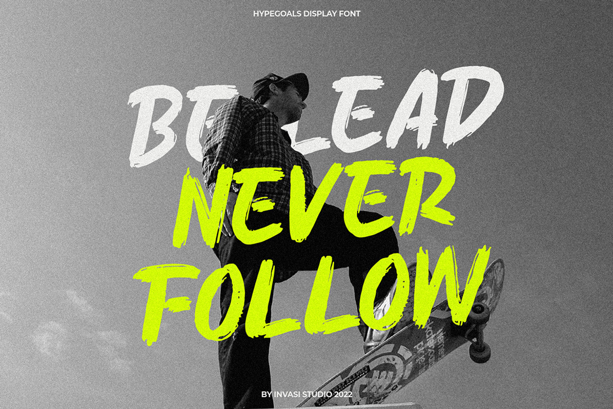 Hypegoals - Brushy Display Font, a Script Font by Invasi Studio (Photo 6 of 8)