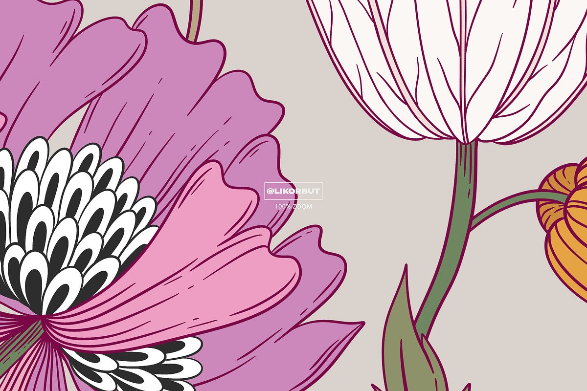 Morris Floral Pattern and Motifs, a Pattern Graphic by likorbut (Photo 9 of 11)