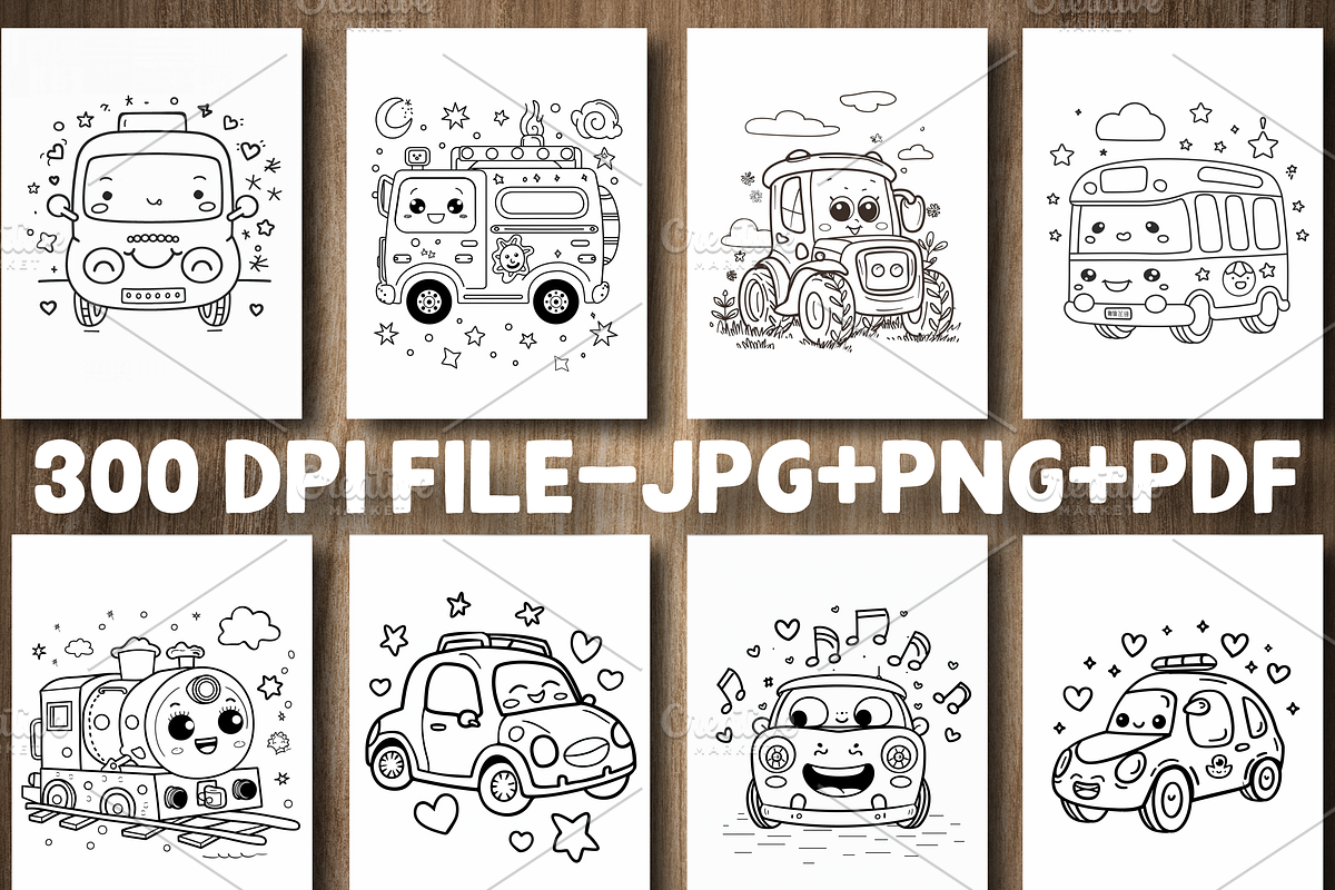 Cute Vehicles Coloring Pages, a Technology Illustration by Design Station (Photo 2 of 4)