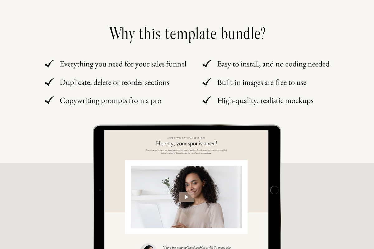 Kajabi Template Webinar Bundle, a Landing Page Template by Pixel & Flow (Photo 6 of 10)