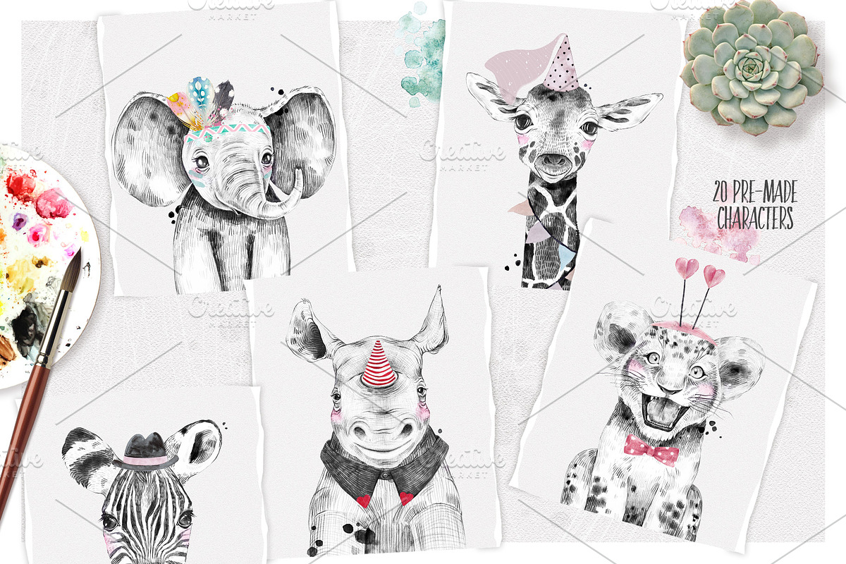 ANIMAL BABIES BUNDLE 30% OFF, an Animal Illustration by Natali Smolova (Photo 5 of 11)