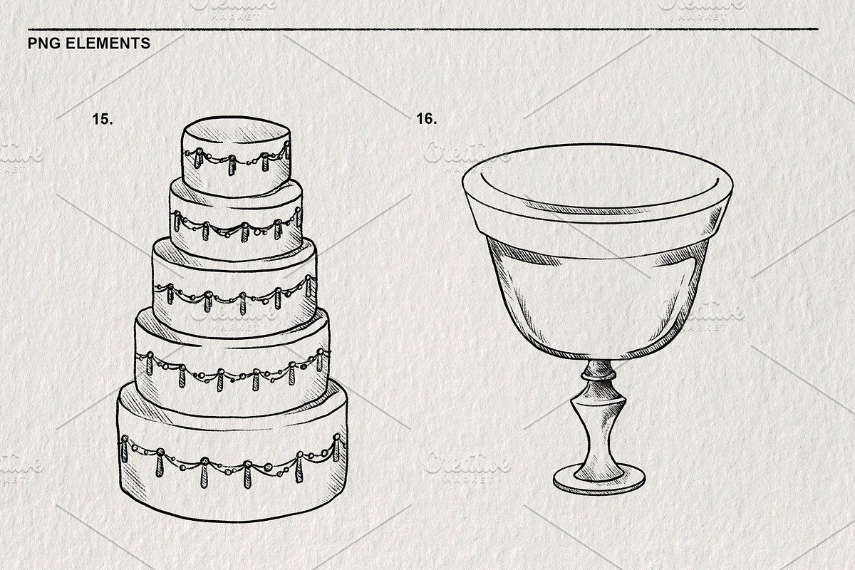 Wedding Sketch Set PNG, a Decorative Illustration by LOKSKIH (Photo 9 of 9)