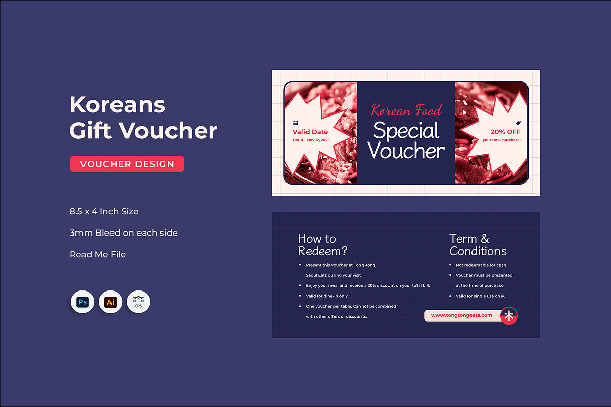 Koreans Food - Gift Voucher, a Print Template by Fannan Studio (Photo 1 of 3)