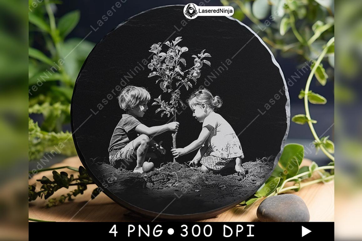 Children Planting Apple Tree Nature, a Background Graphic by LaseredNinja (Photo 5 of 7)