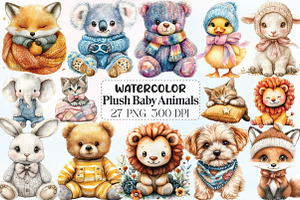 Vintage Knitted Plush Baby Animals, an Illustration by CraftArtStudio