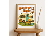 Rollin’ With Style Camper Wall Art, a Background Graphic by LaseredNinja (Thumbnail 4 of 7)