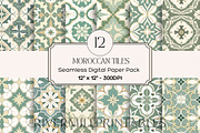 Seamless Moroccan Backgrounds, a Background Graphic by Rivermill Printables (Thumbnail 1 of 2)