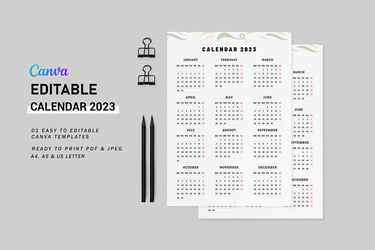 Calendar Template 2023, a Stationery Template by Design Zone (Photo 1 of 3)