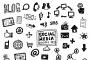 Hand drawn social media doodles set, an Icon by Hala (Thumbnail 1 of 3)
