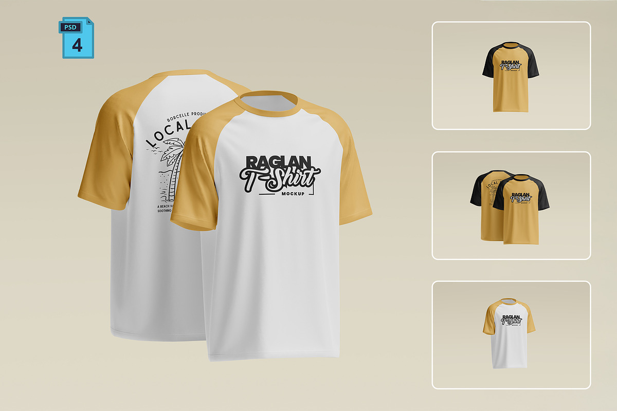 Raglan T-Shirt Mockup, a Shirt Mockup by Momogi (Photo 1 of 6)