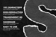TORN PNG LETTERS PACK for Halloween, an Object Graphic by BORT GRAPHIC (Thumbnail 2 of 11)