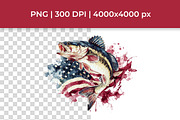 Watercolor USA Patriotic Clipart Set, a Seasonal Illustration by InkyQueenArt (Thumbnail 2 of 5)