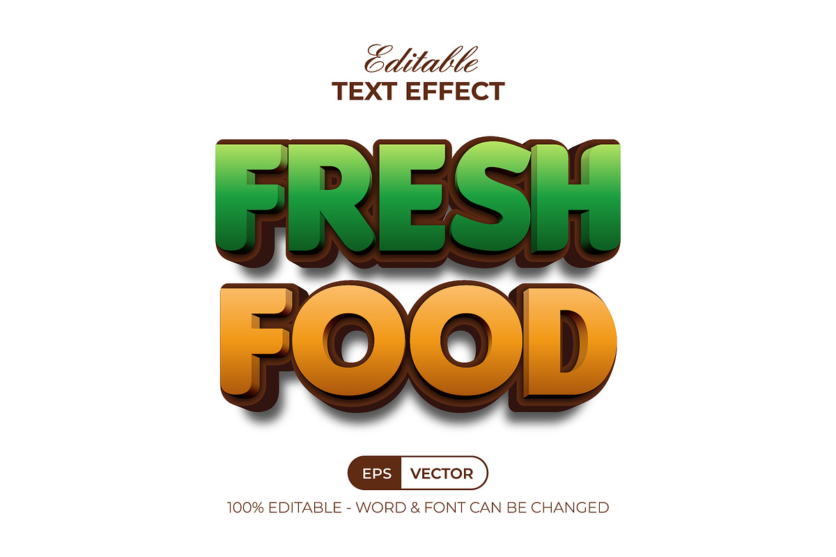 Fresh Food Text Effect 3D Style, a Layer Style Add-On by Mockmenot (Photo 1 of 2)