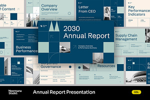 Navy Annual Report Google Slide, a Presentation Template by Neermana