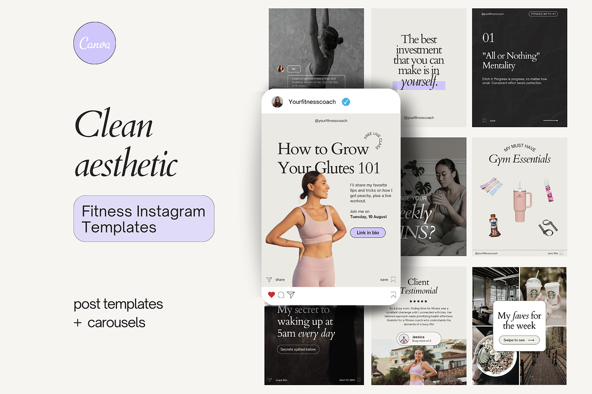 Fitness Wellness Instagram Templates, a Social Media Template by Motion Studio (Photo 1 of 7)