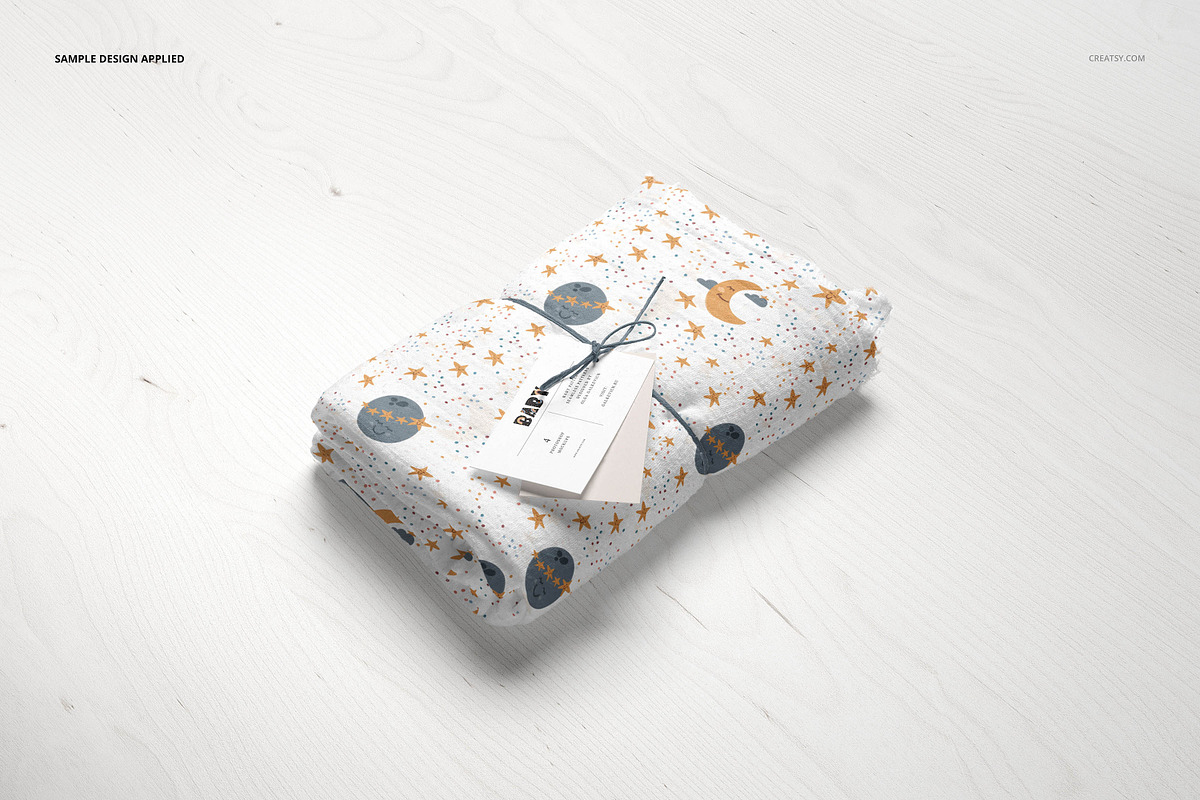 Muslin Swaddle Blanket Mockup Set, a Product Mockup by creatsy5 (Photo 5 of 11)