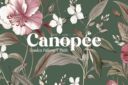 Canopée Botanical Floral Prints, a Pattern Graphic by LEAFure