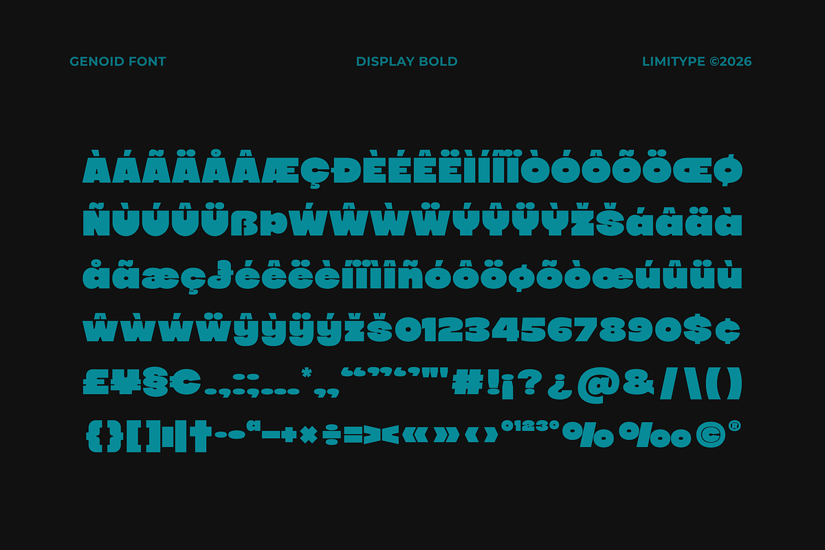 Genoid - Bold Display Font, a Sans Serif Font by limitype (Photo 11 of 12)