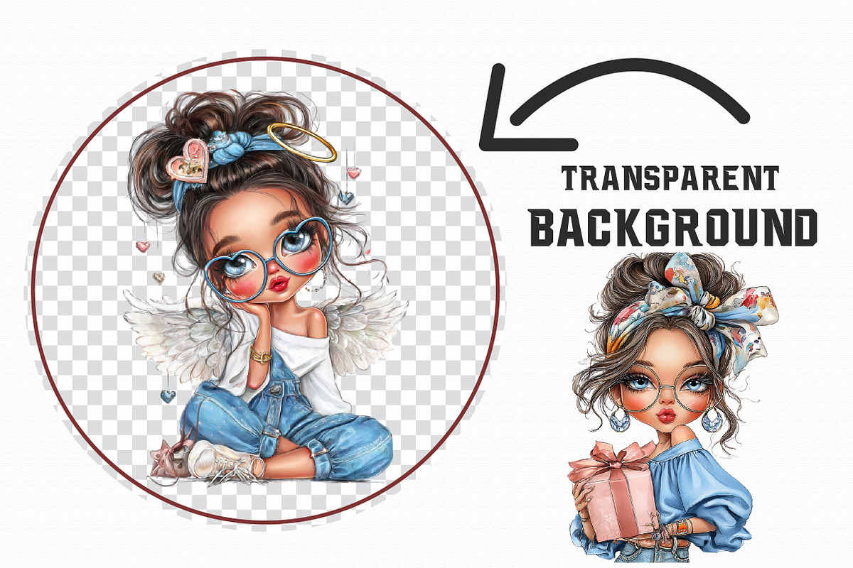 Whimsical Valentine Girl Clipart, an Icon by Libby Wishes (Photo 5 of 7)