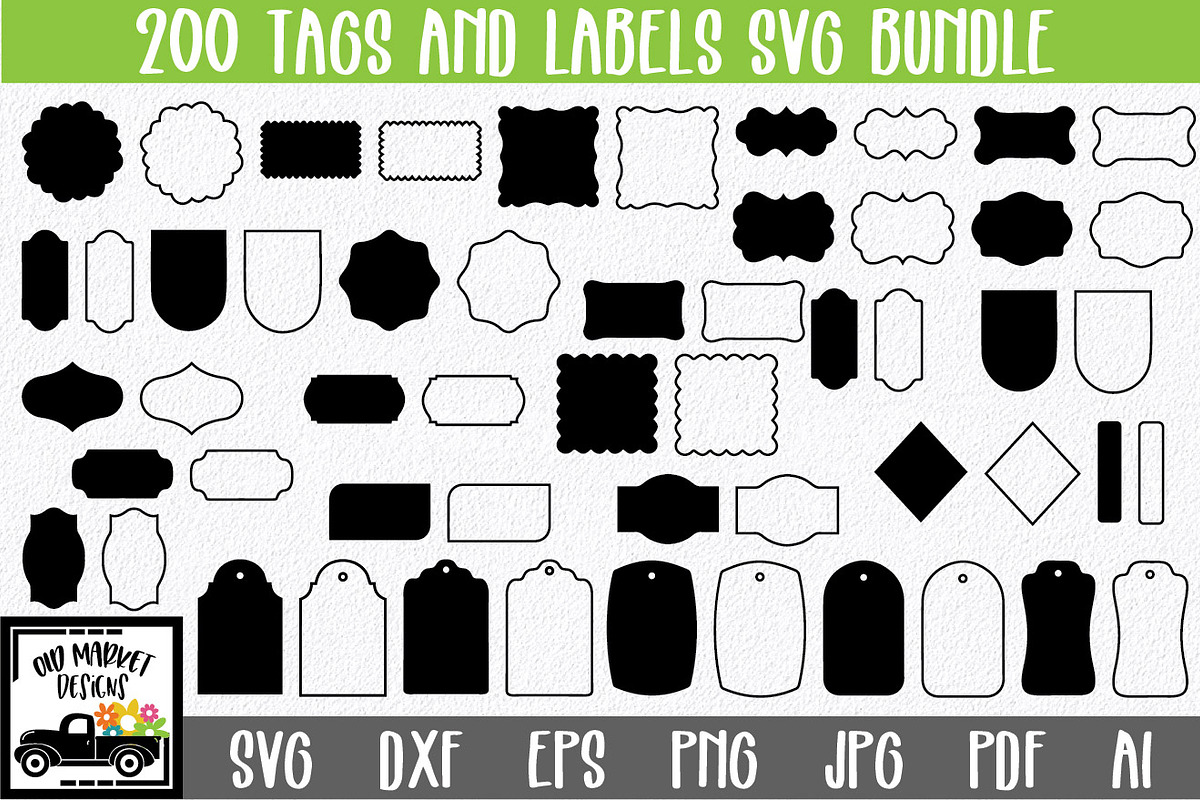 200 Tags and Labels SVG Bundle, an Illustration by OldMarket Designs (Photo 1 of 5)