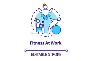 Fitness At Work Concept Icon