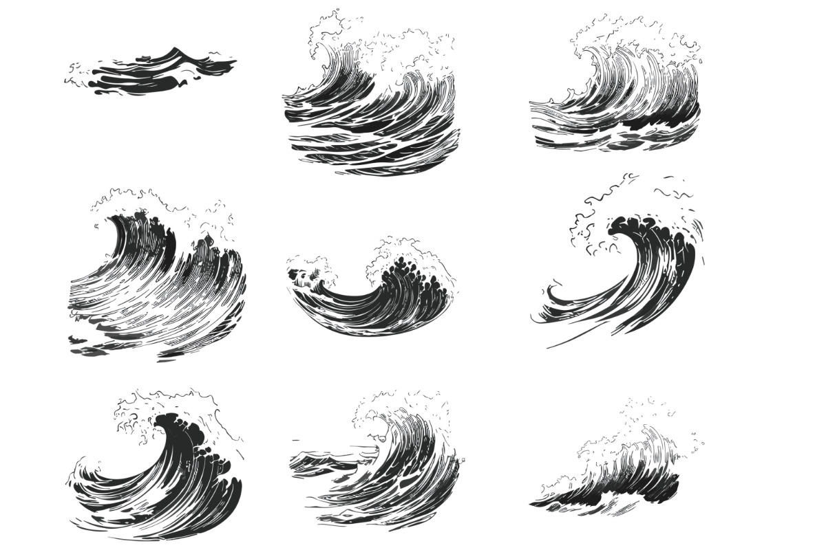 Ocean Sea Waves Set 1 Procreate, a Brush Add-On by Disasterology Ink (Photo 9 of 10)