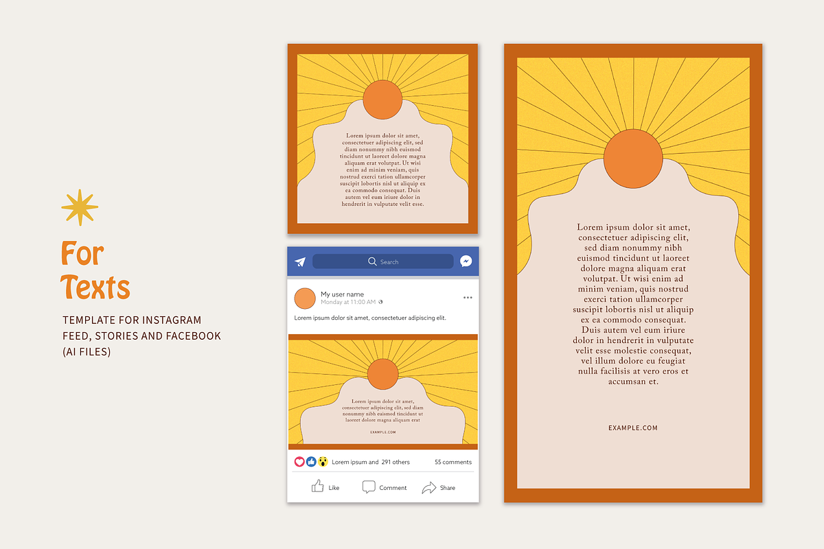 70s Social Media Set, a Social Media Template by designerbianca (Photo 6 of 8)