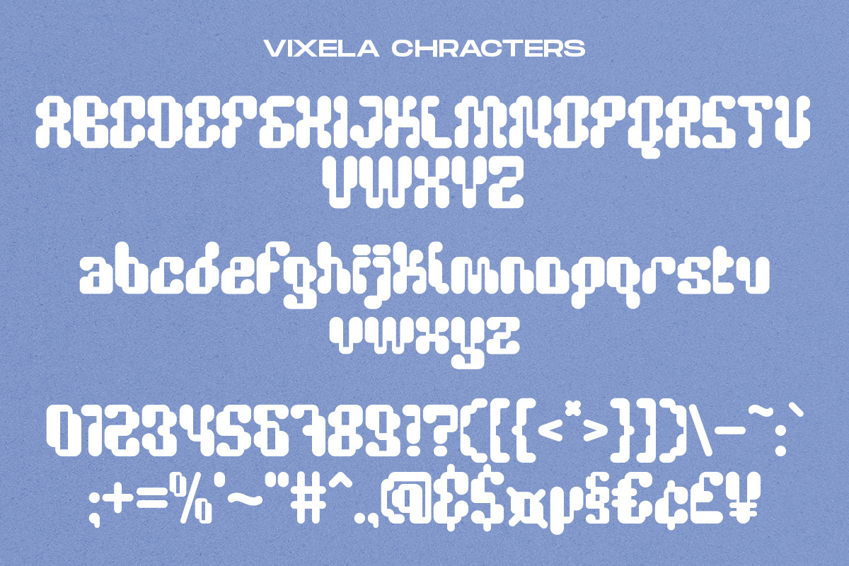 Vixela - Creative Y2K Font, a Sans Serif Font by Pixel Picasso Studio (Photo 11 of 12)