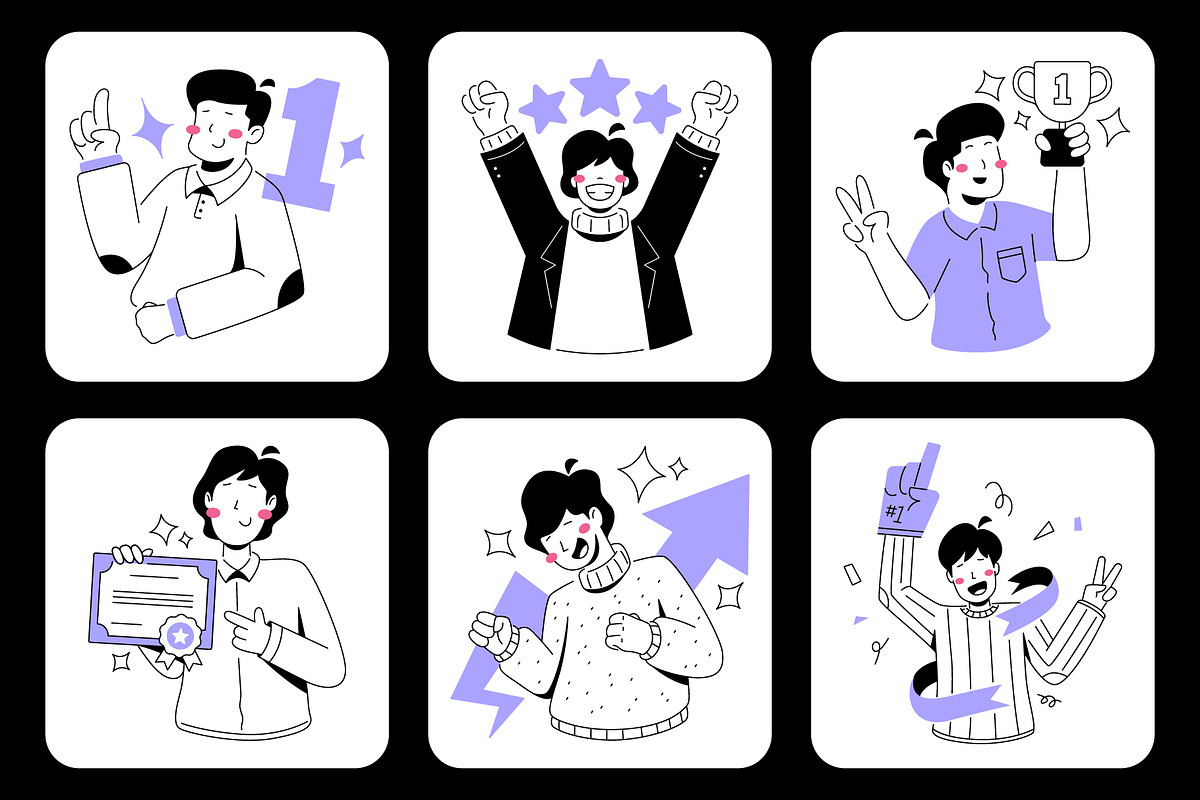 10 Success Illustration Pack, a Person Illustration by Bilicube Studio (Photo 2 of 3)