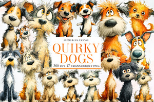 Quirky Dogs Clipart, an Illustration by Designworld