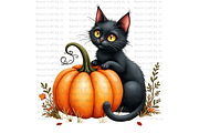 Pumpkins with Black Cats, an Animal Illustration by Bloom Craft Creations (Thumbnail 8 of 12)