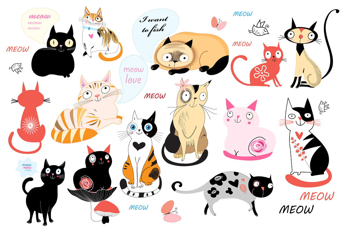 Funny cats in love, an Animal Illustration by Tanor (Photo 2 of 4)
