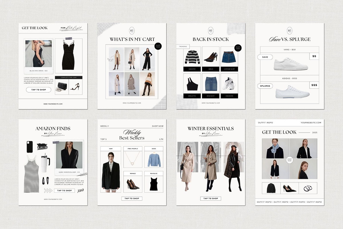 Fashion Blogger LTK Canva Template, a Social Media Template by Deb Creative Studio (Photo 4 of 10)