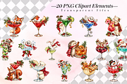 Whimsical Christmas Cocktail PNGs, a Decorative Illustration by Ink Gallery (Thumbnail 2 of 13)