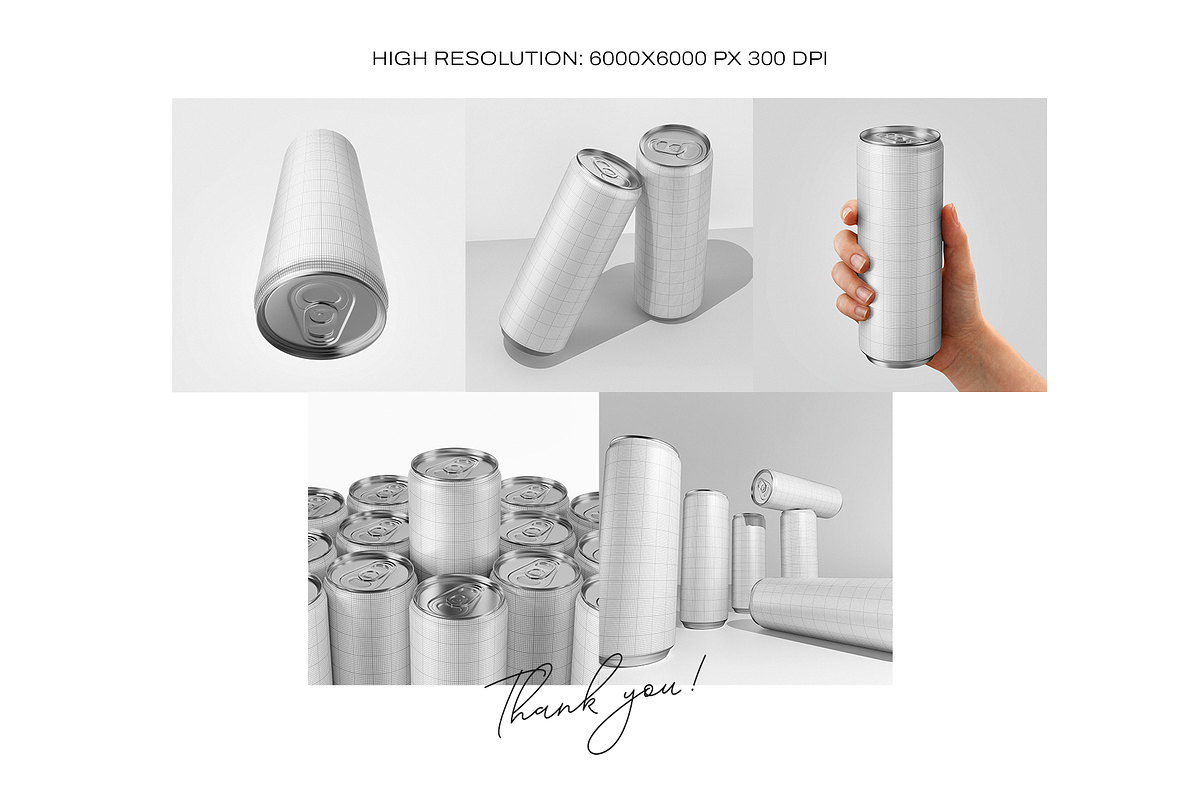 Drink Can Mockup Set 12oz, a Packaging Mockup by Grid&Glow (Photo 7 of 7)
