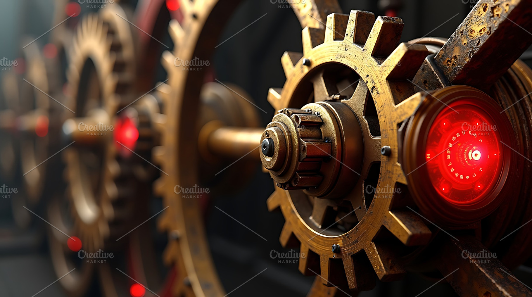 Steampunk gears machine mechanism, a Technology Photo by Artonix