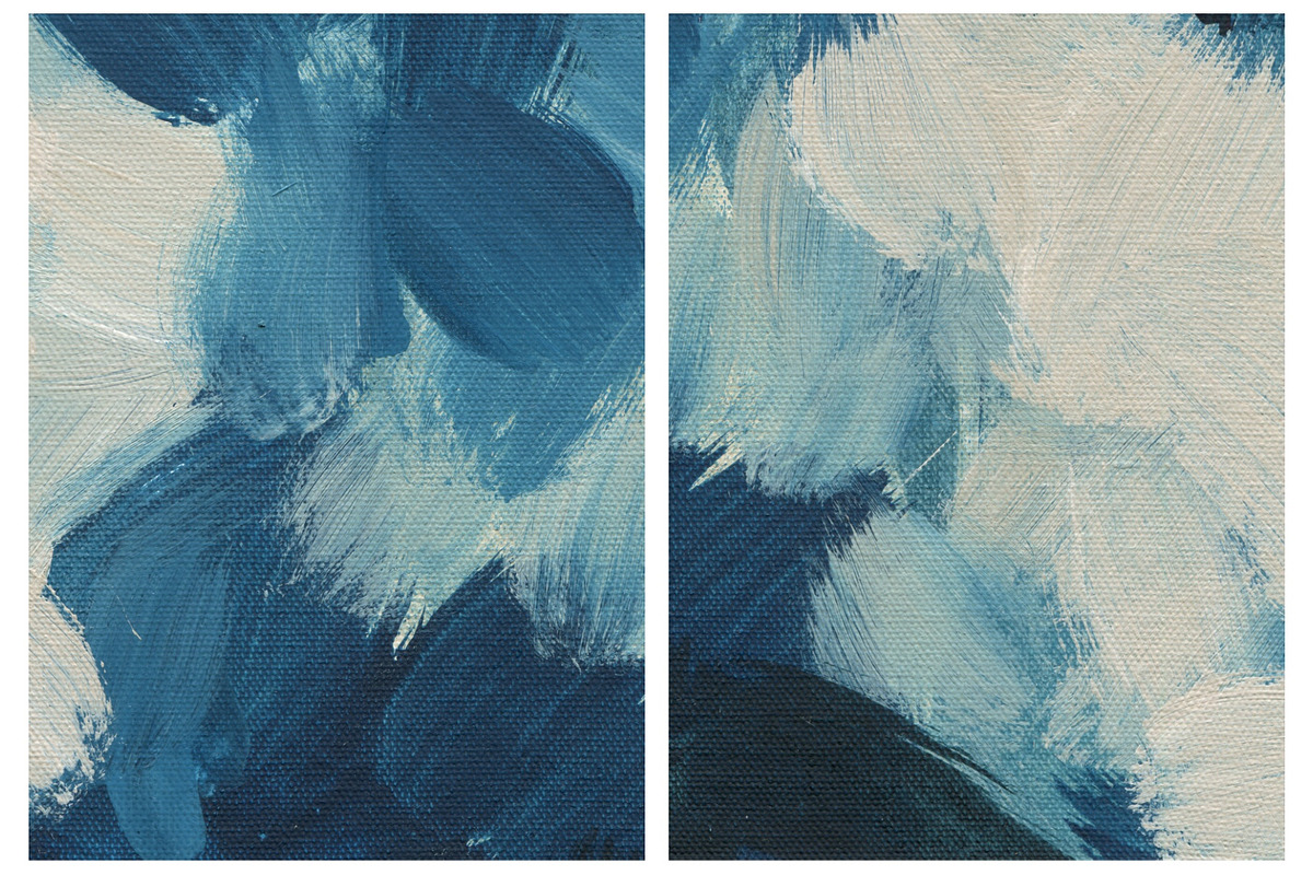 Blue Acrylic Brush Strokes Canvases, a Texture Graphic by Helga Wigandt (Photo 2 of 7)