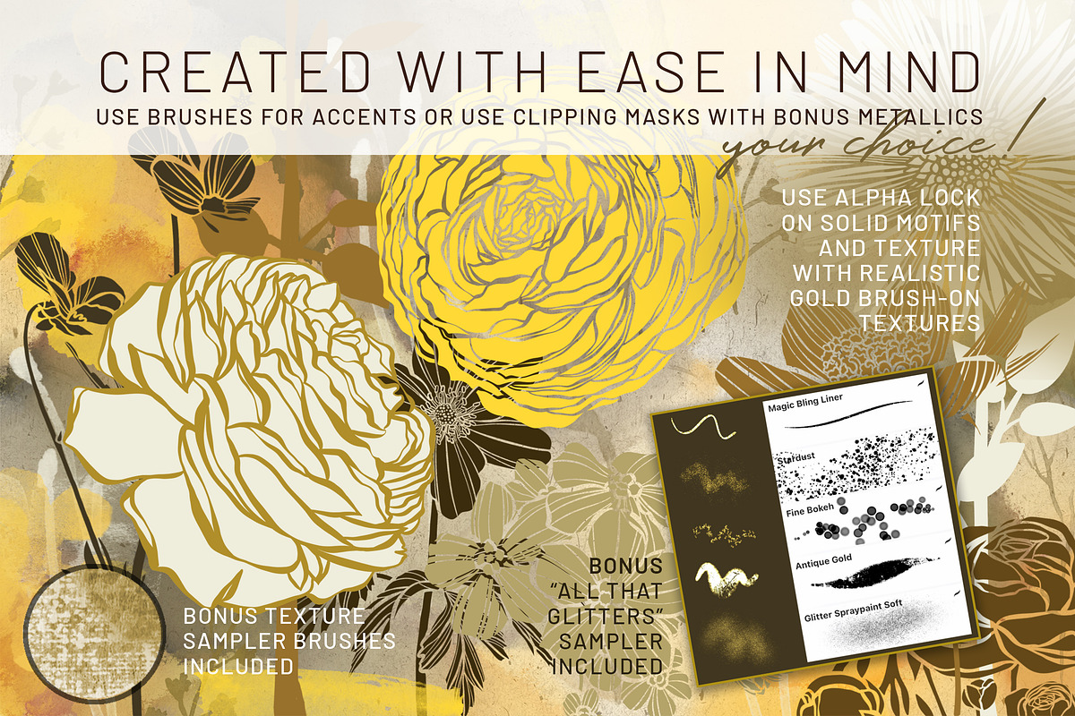 Floral Procreate Stamp Brushes 7, a Brushes & More by DeloresArt (Photo 6 of 12)
