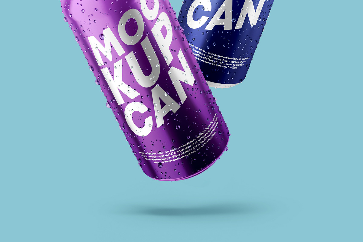 Glossy Metallic Can Bundle, a Product Mockup by Graphic Bird (Photo 6 of 19)